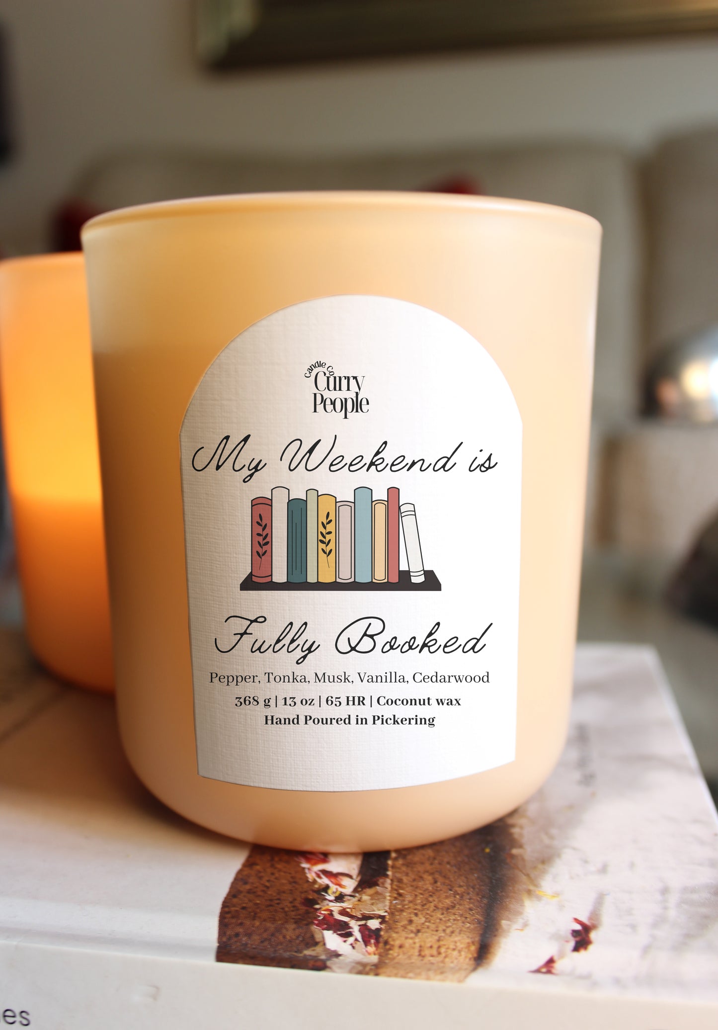 Book Scented | 13 oz | Matte Glass Jar | Coconut wax Candle