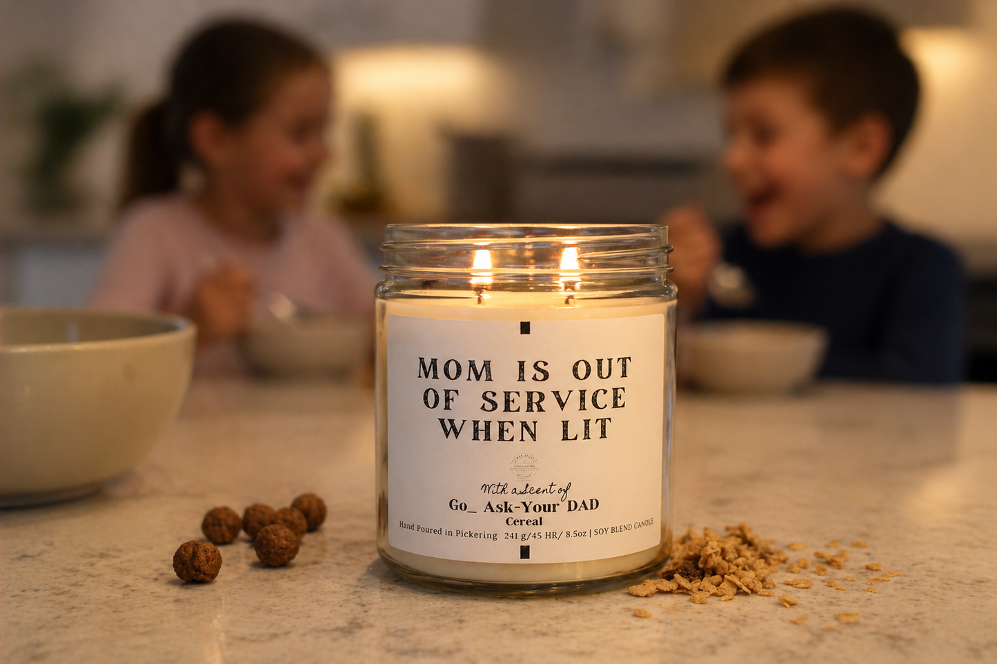 Mom is out of service |  10 oz | Clear Glass Jar | Soy Candle