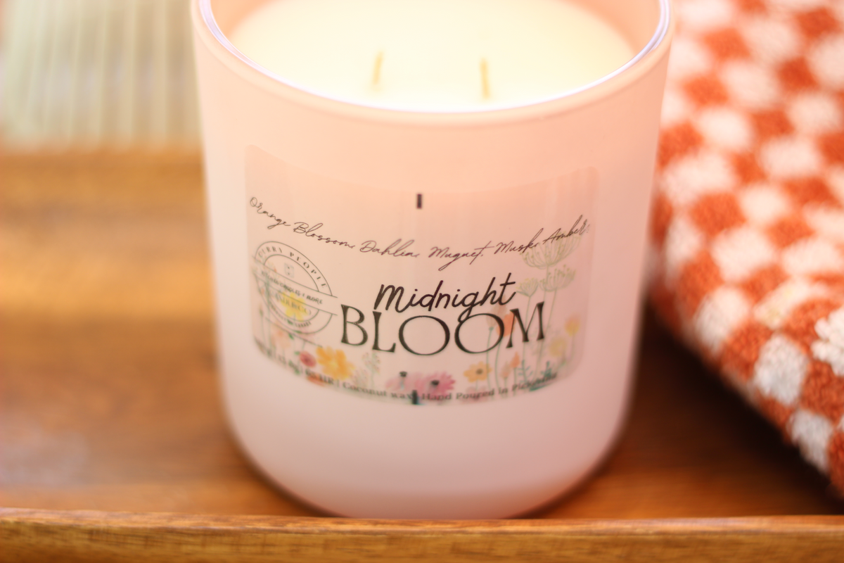 Midnight Bloom |  13 oz | Matte Glass Jar| Coconut Wax Candle