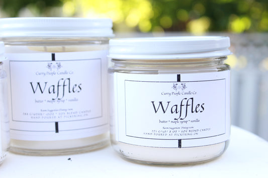 Waffles  | 10 oz and 6 oz | Clear Glass Jar | Soy Candle