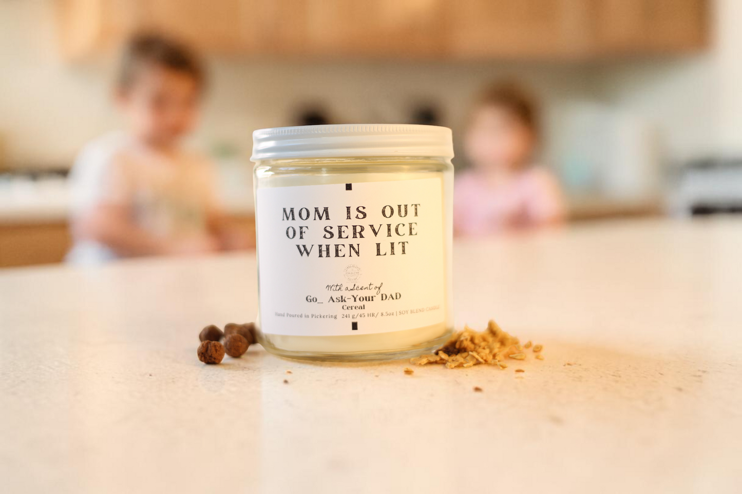 Mom is out of service |  10 oz | Clear Glass Jar | Soy Candle