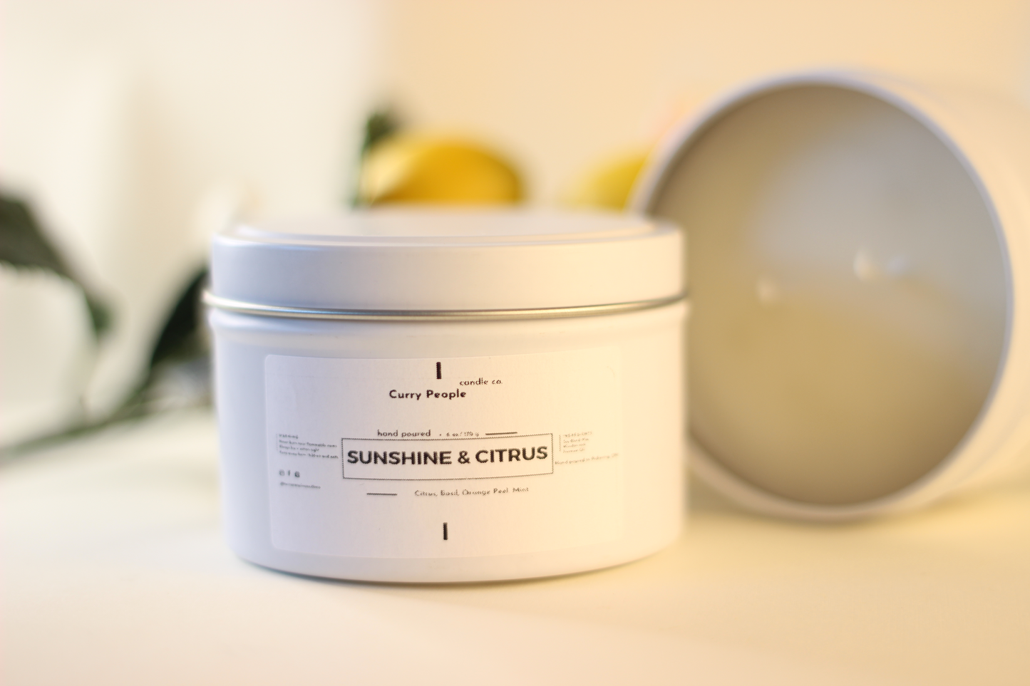 Sunshine and Citrus | 10 oz and 6 oz | Clear Glass Jar | Soy Candle