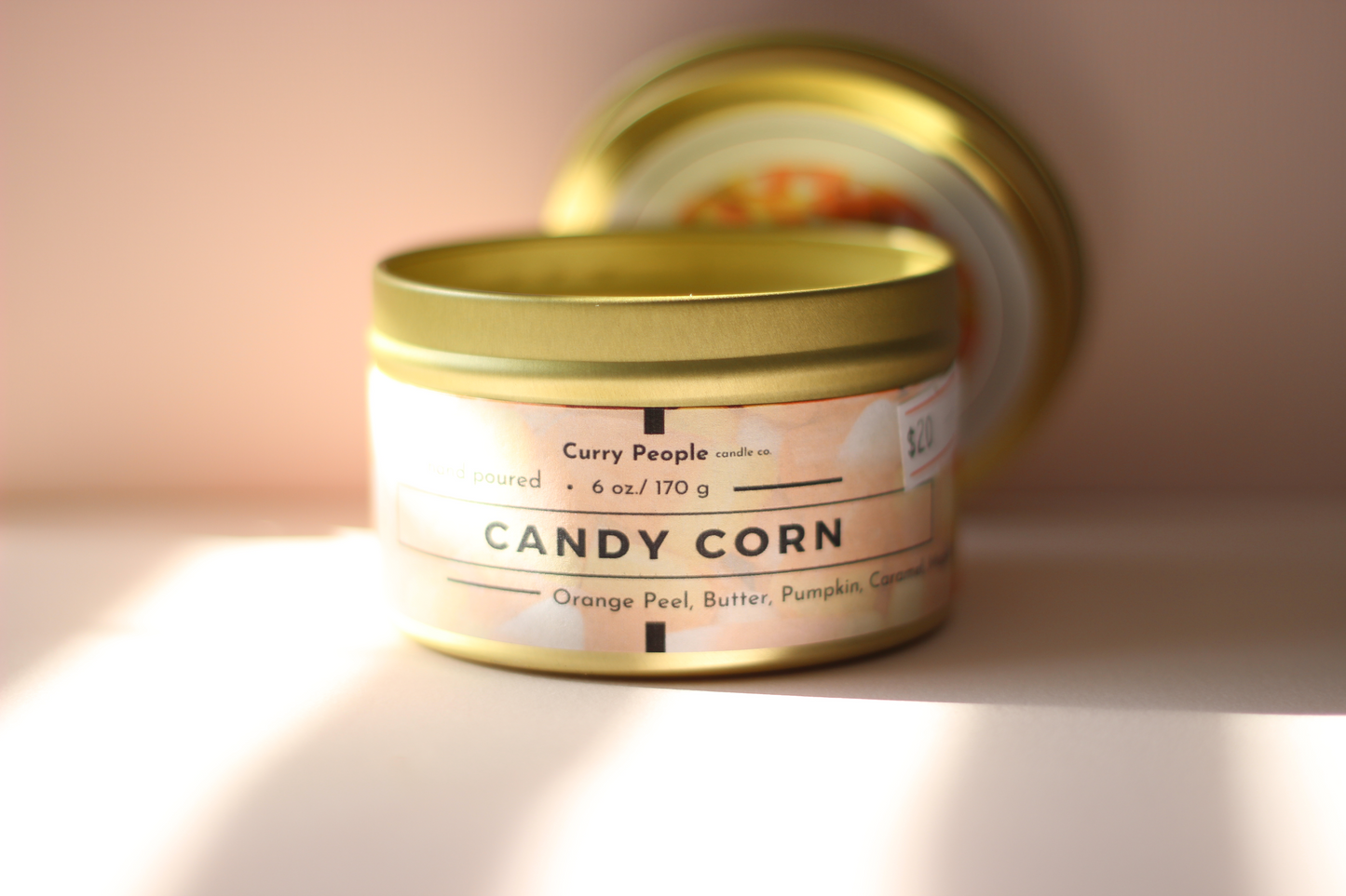 Candy Corn | 10 oz and 6 oz | Clear Glass Jar | Soy Candle