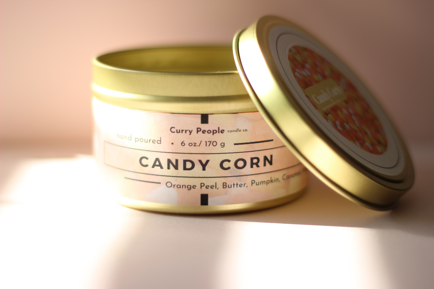 Candy Corn | 10 oz and 6 oz | Clear Glass Jar | Soy Candle