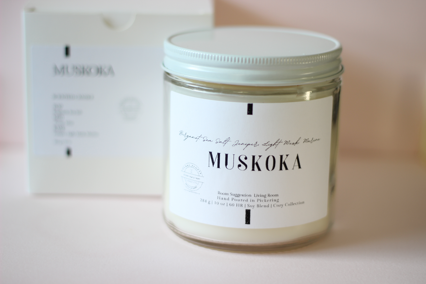 Muskoka | 10 oz and 6 oz | Clear Glass Jar | Soy Candle