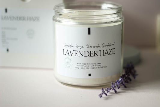Lavender Haze | 10 oz and 6 oz | Clear Glass Jar | Soy Candle