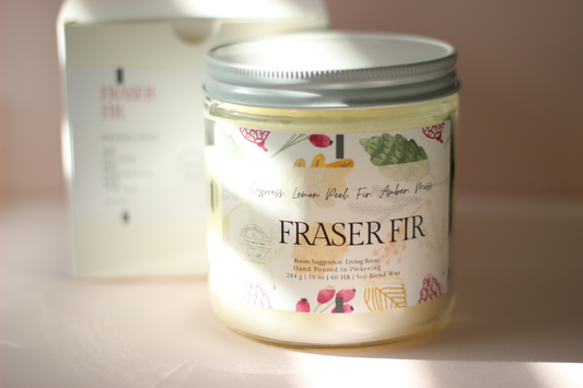 Fraser Fir |10 oz and 6 oz | Clear Glass Jar| Soy Candle