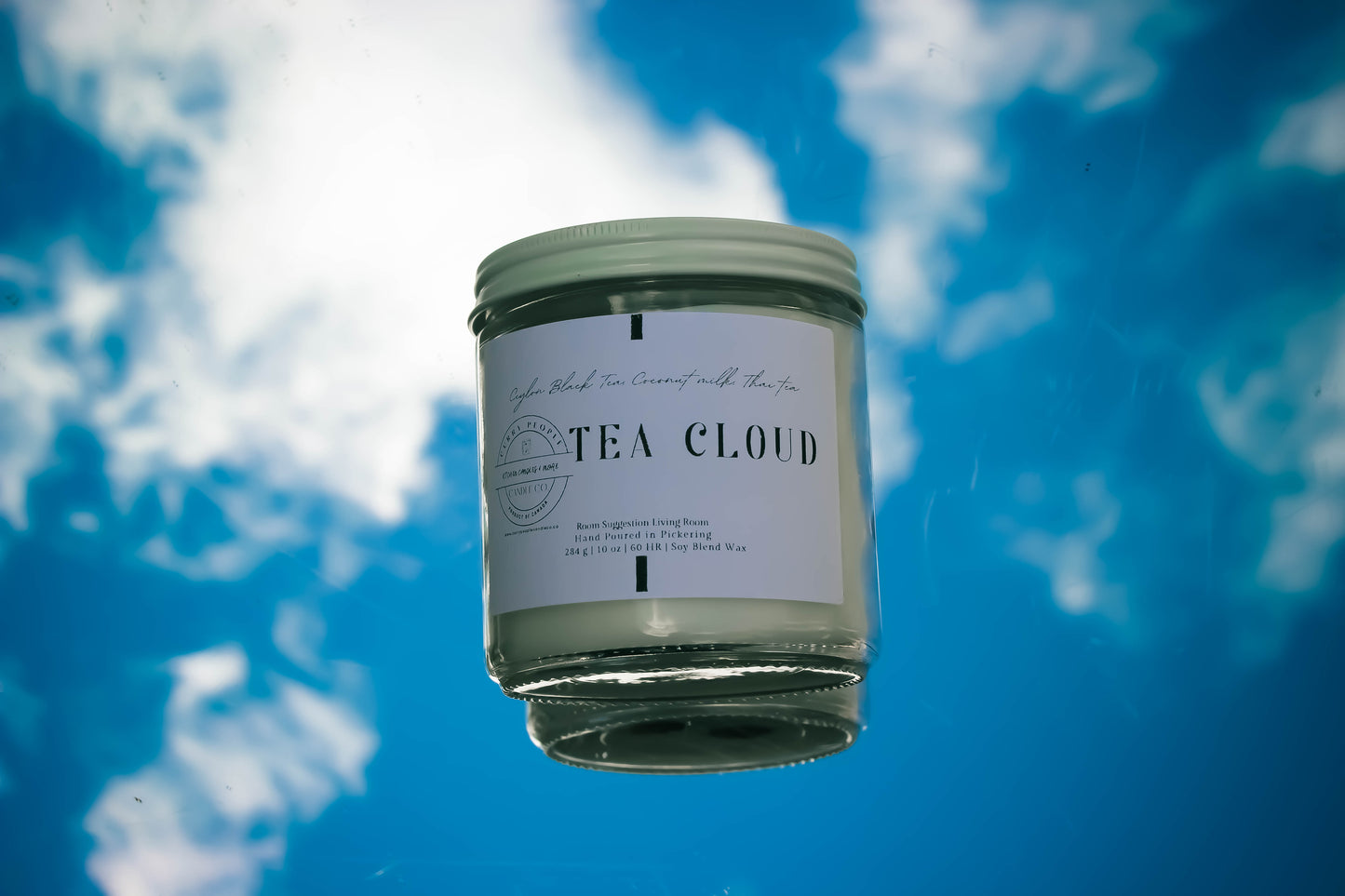 Tea Cloud | 10 oz | Clear Glass Jar | Soy Candle