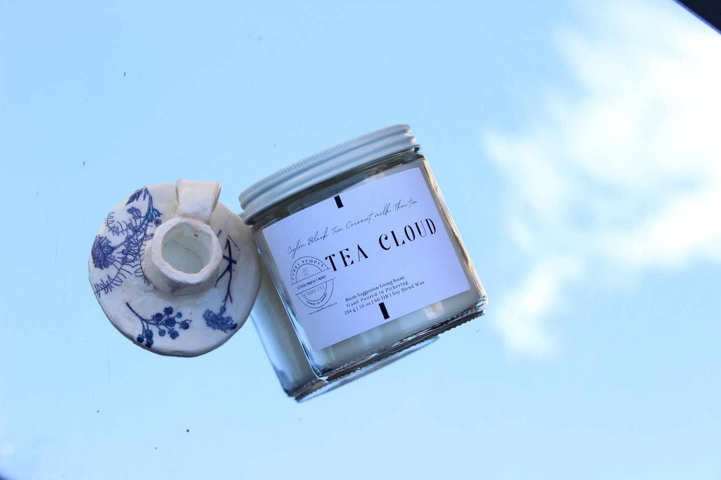 Tea Cloud | 10 oz | Clear Glass Jar | Soy Candle