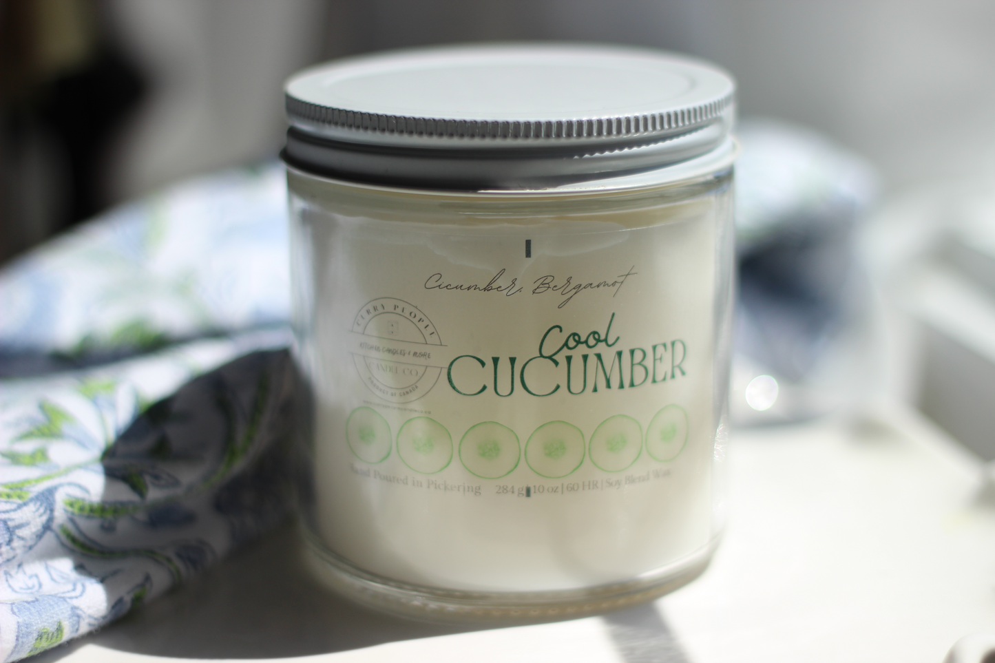 Cool Cucumber| 10 oz | Clear Glass Jar | Soy Candle