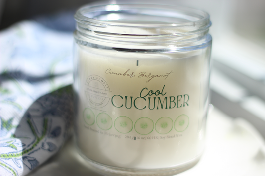 Cool Cucumber| 10 oz | Clear Glass Jar | Soy Candle