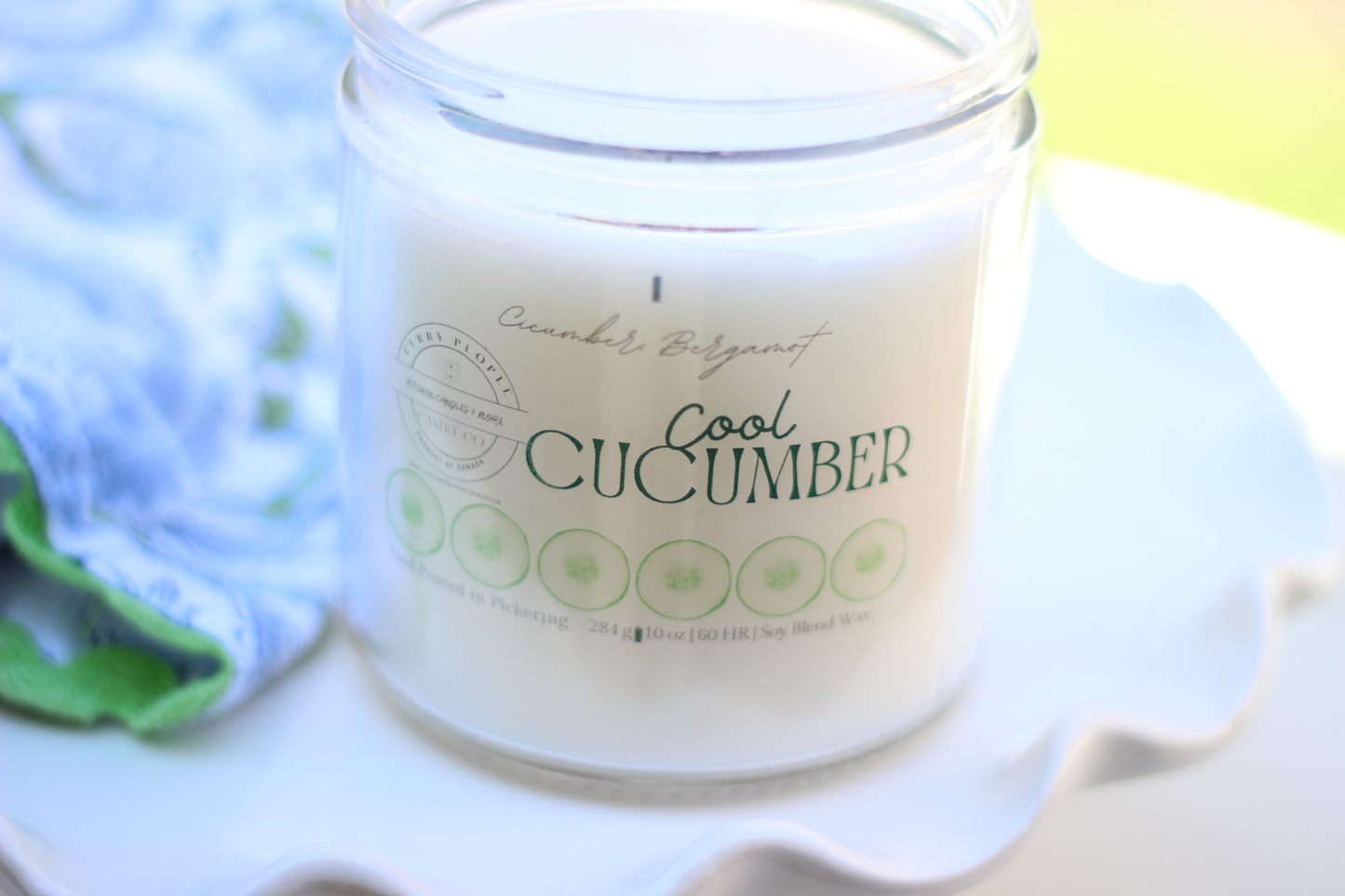 Cool Cucumber| 10 oz | Clear Glass Jar | Soy Candle