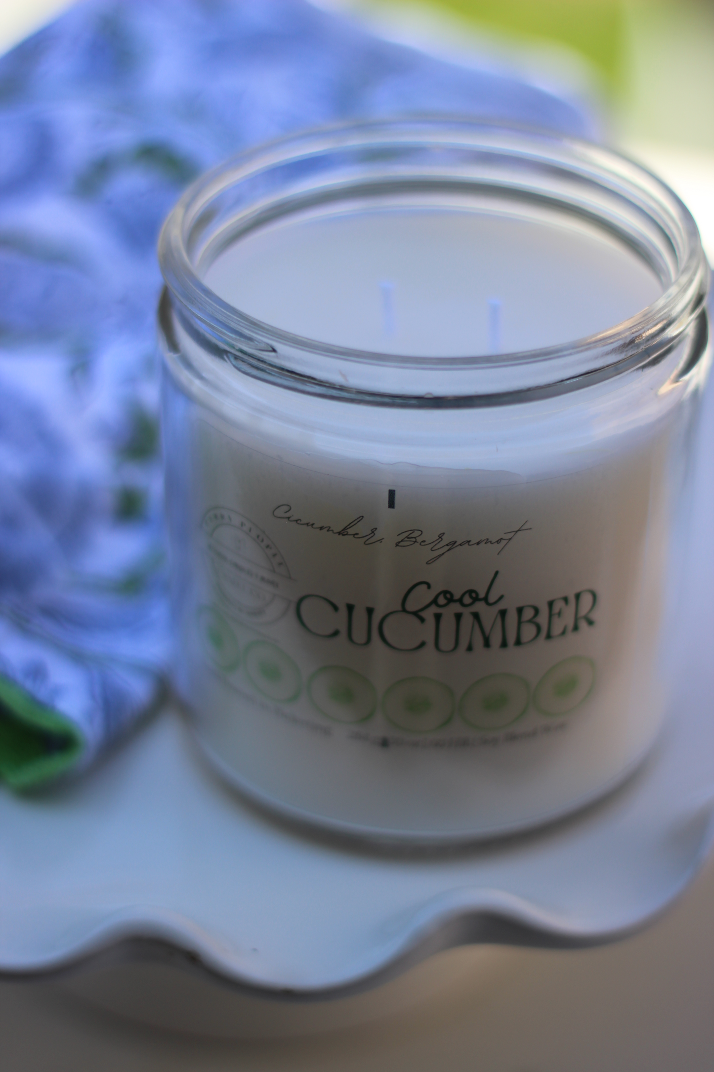 Cool Cucumber| 10 oz | Clear Glass Jar | Soy Candle