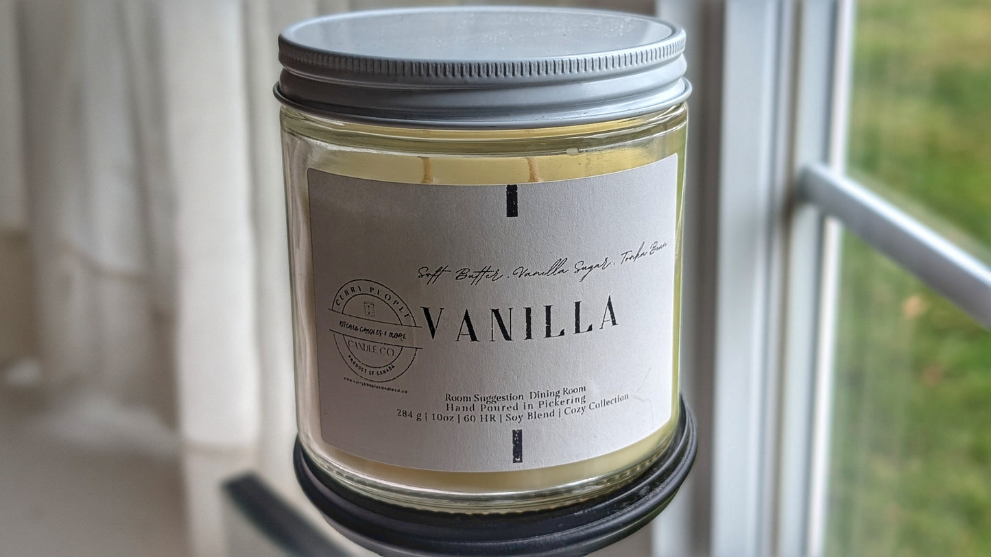 Vanilla | 10 oz | Clear Glass Jar | Soy Candle