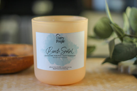 Beach Santal  | 13 oz | Matte Glass Jar| Coconut Wax Candle