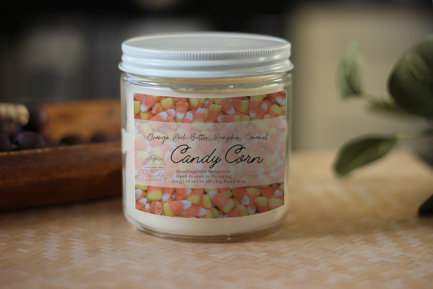 Candy Corn | 10 oz and 6 oz | Clear Glass Jar | Soy Candle