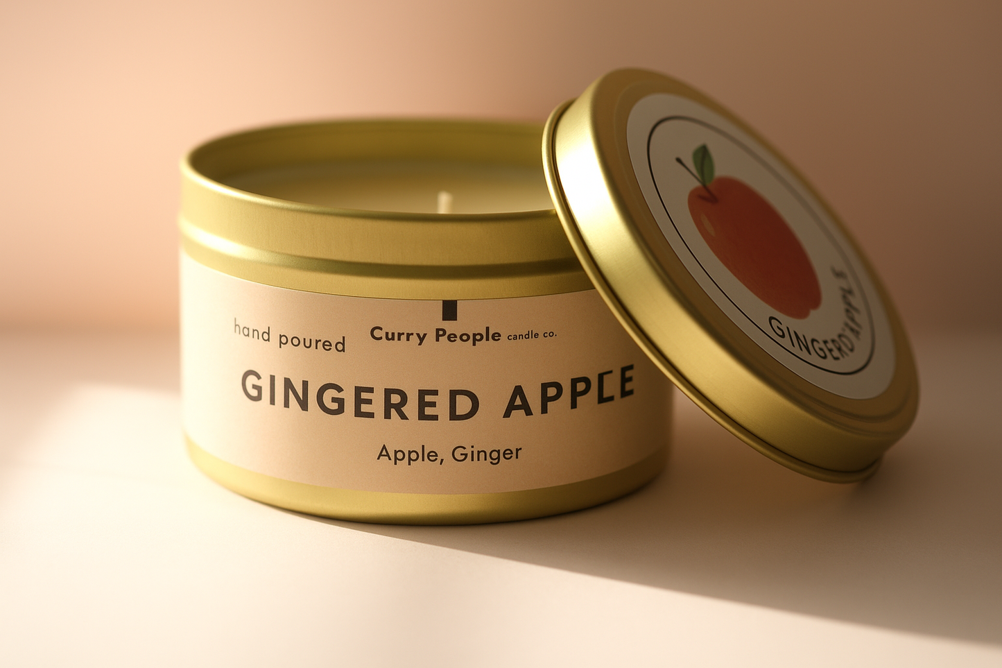 Gingered Apple | 10 oz and 6 oz | Clear Glass Jar | Soy Candle