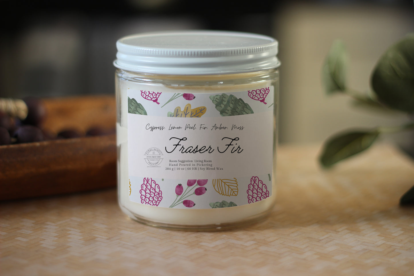 Fraser Fir |10 oz and 6 oz | Clear Glass Jar| Soy Candle