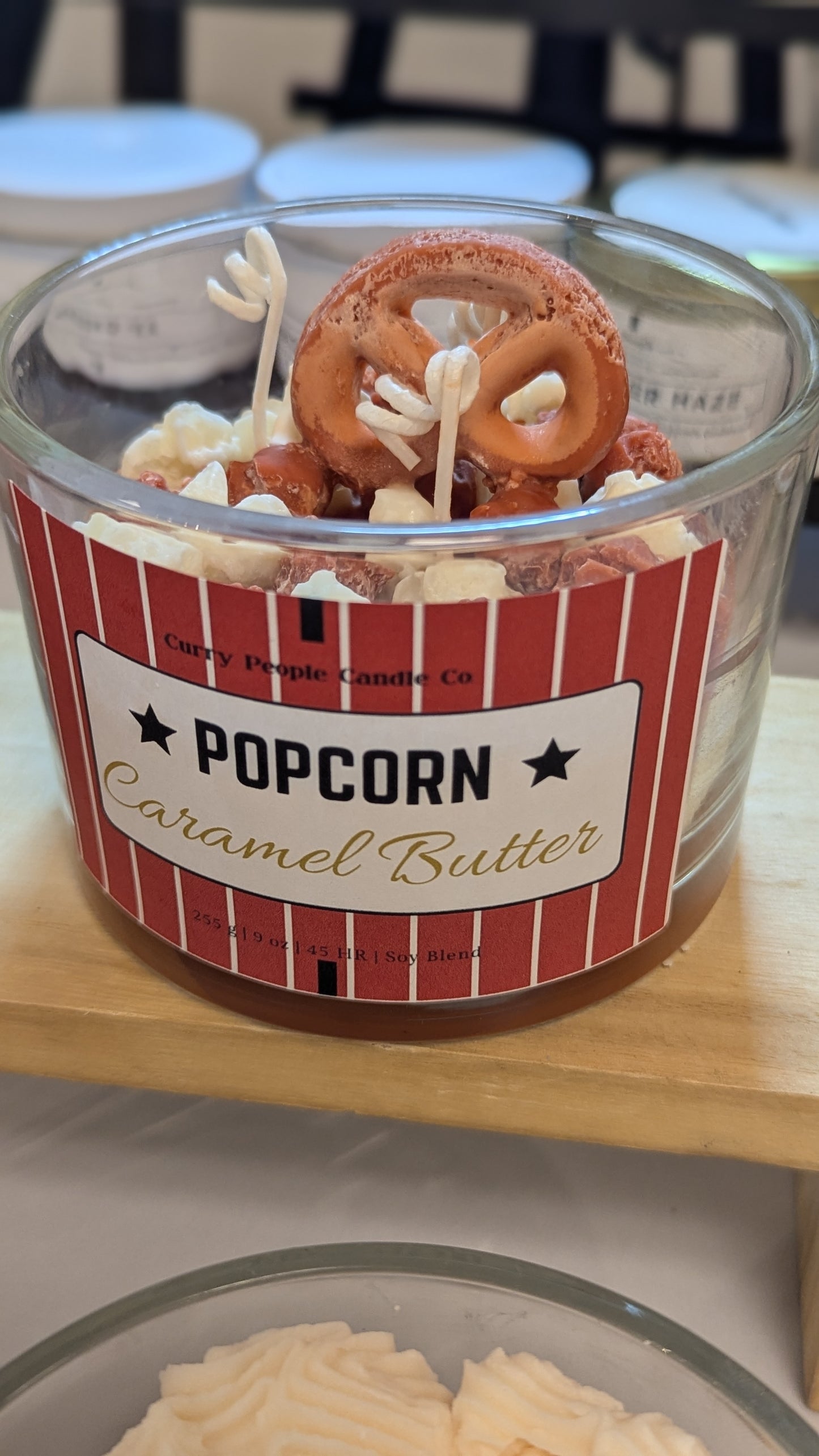 Popcorn | 13 oz | Glass Jar| Wax Embed Candle