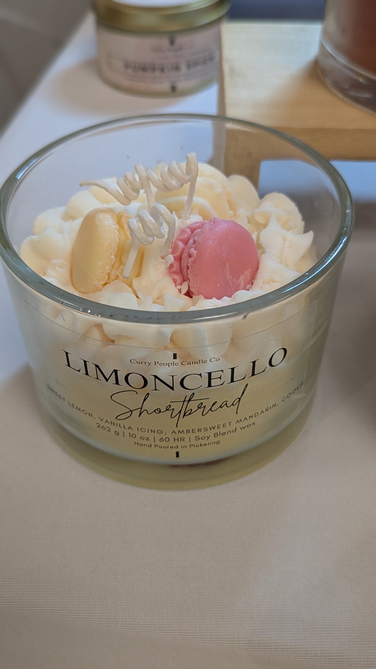 Limoncello Shortbread | 10 oz | Glass Jar| Wax Embed Candle