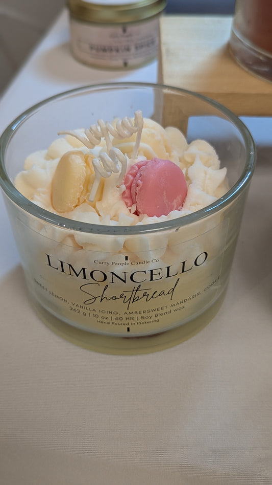 Limoncello Shortbread | 10 oz | Glass Jar| Wax Embed Candle