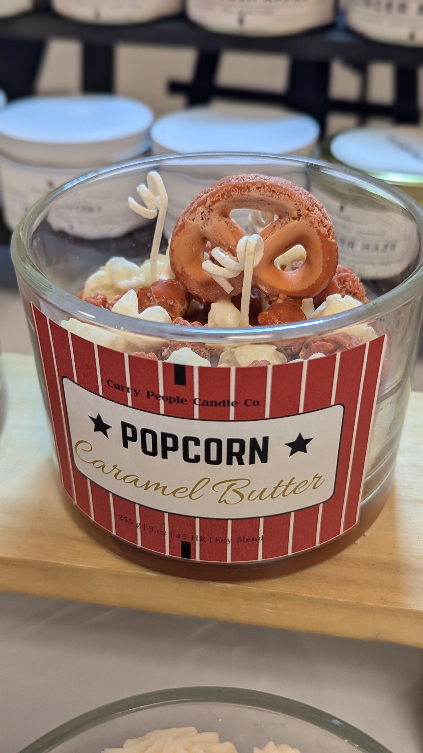 Popcorn | 13 oz | Glass Jar| Wax Embed Candle