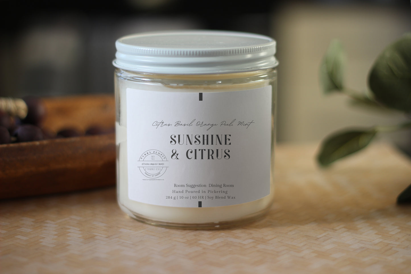 Sunshine and Citrus | 10 oz and 6 oz | Clear Glass Jar | Soy Candle